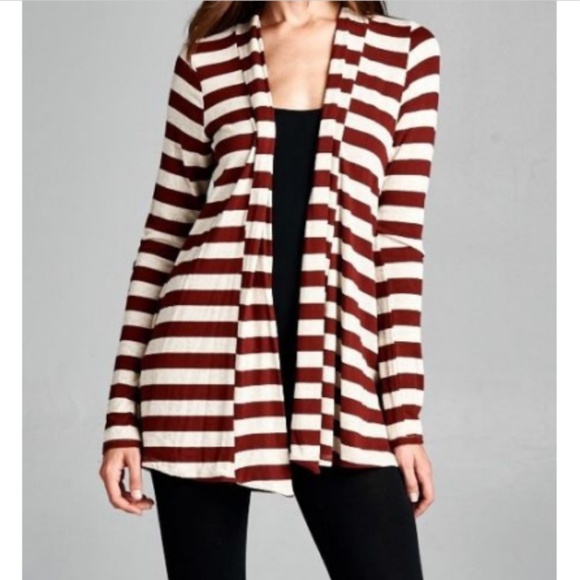 Vanilla Bay Burgundy Beige Cardigan Women's S M L - Picture 5 of 6